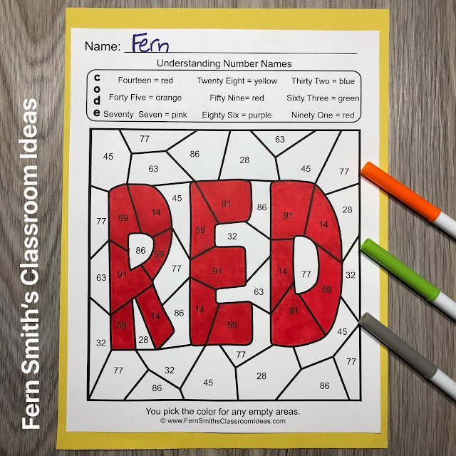 Click Here to Download This 2nd Grade Math Number Names Color By Number Printables Resource For Your Classroom Today!