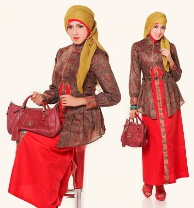 9 Model Baju Gamis Variasi Batik  Terbaru