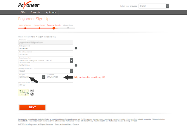 How to apply for payoneer master card from nepal