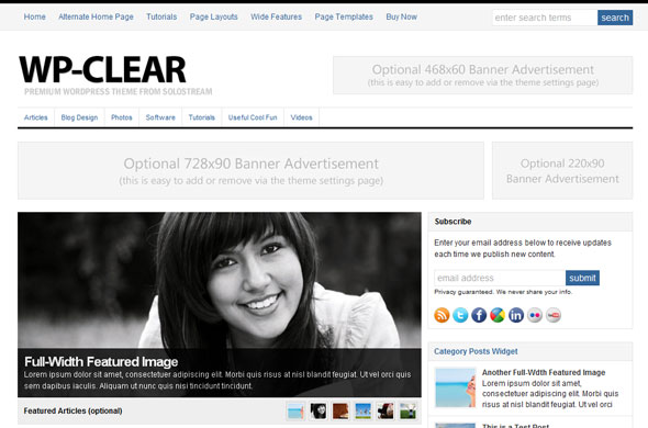 WP-Clear 2.0 Magazine Wordpress Theme Free Download by Solostream.