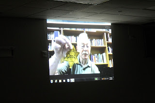 Henry Fenichel on Skype talking to students