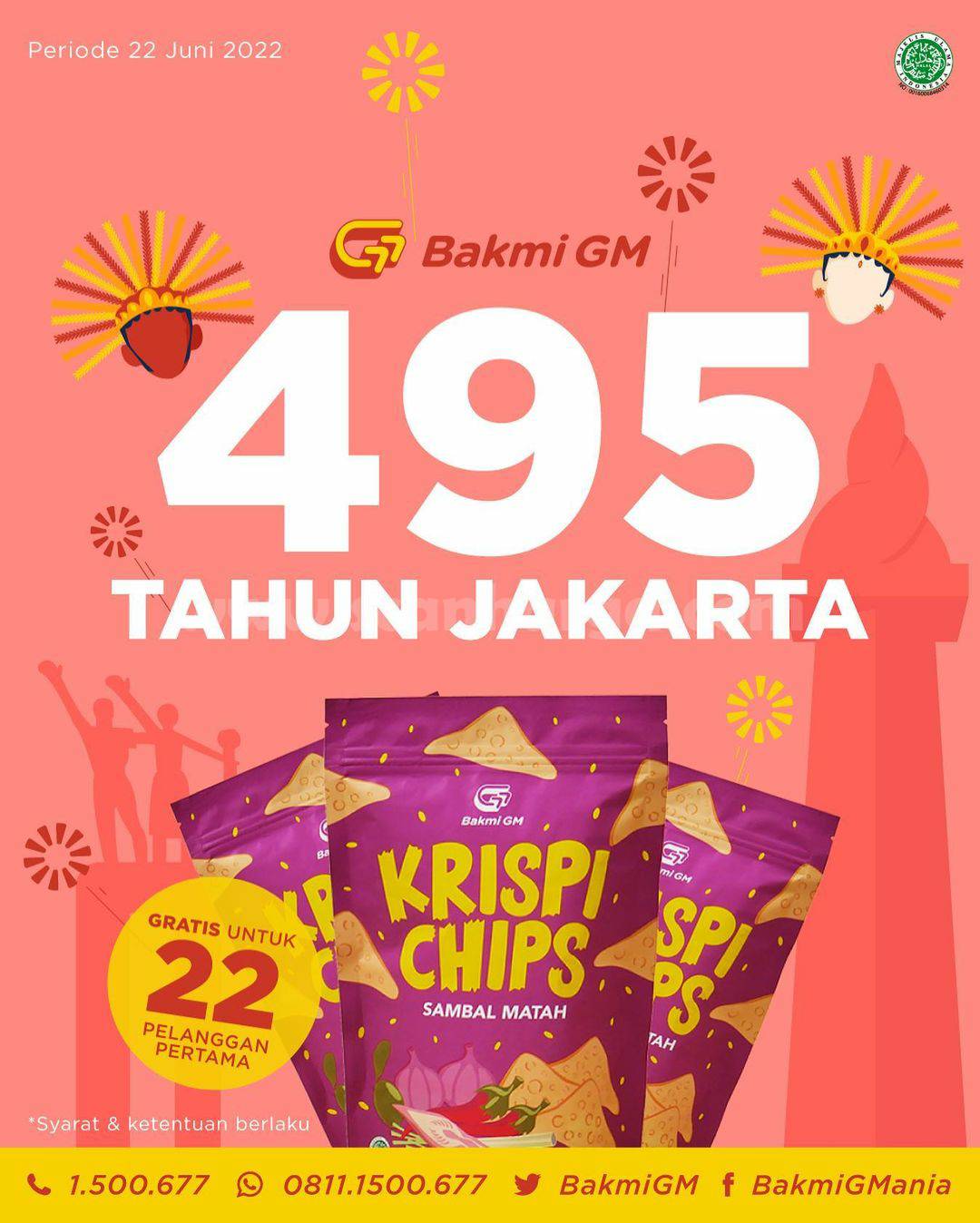 BAKMI GM Promo HUT JAKARTA 495 – GRATIS Krispi Chips Sambal Matah