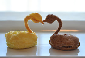 Vanilla and Mocha Pate a Choux Swans