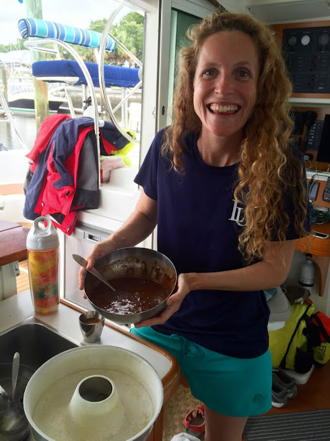 Baking brownies on the boat