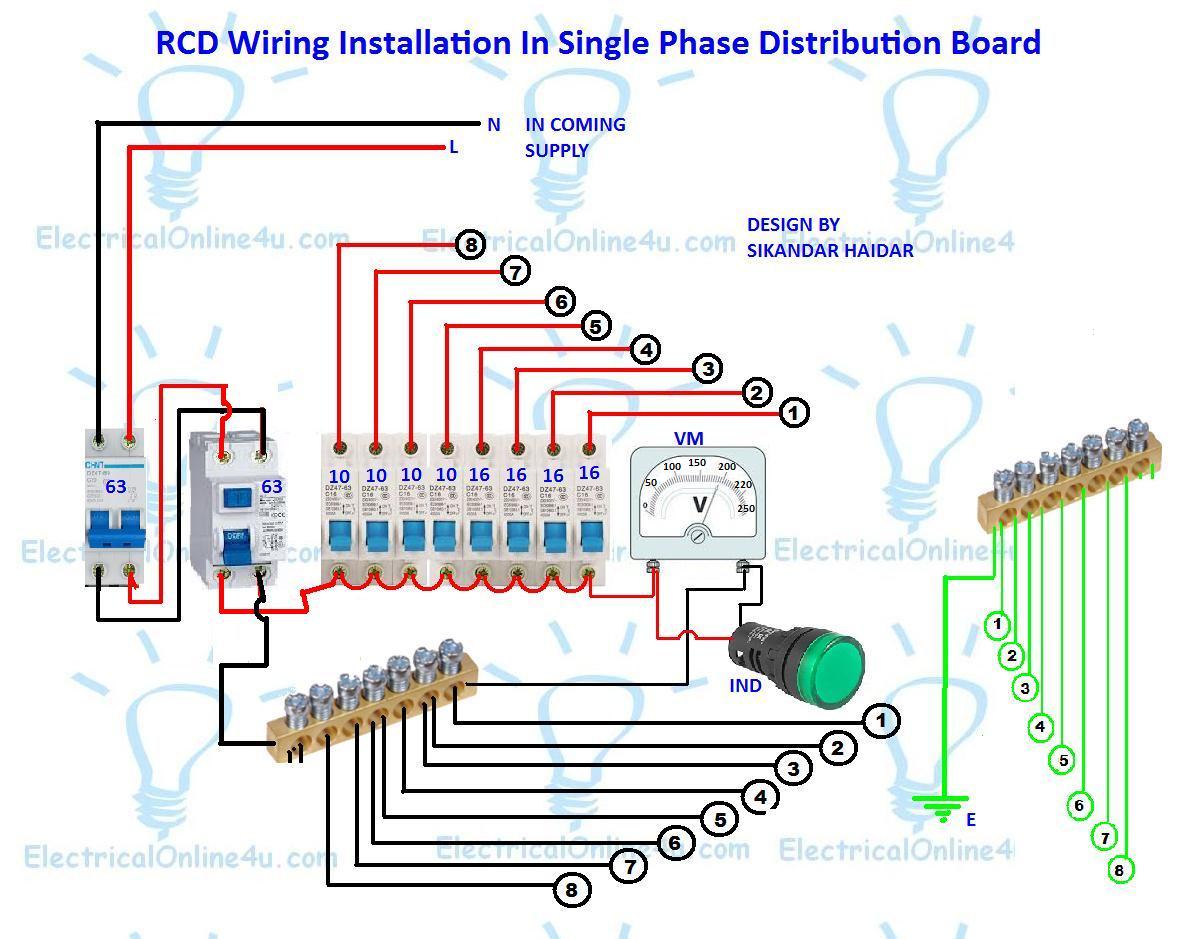 RCD Wiring Installation In Single Phase Distribution Board  