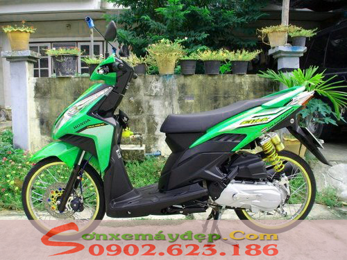 Sơn xe Honda Click màu xanh lục