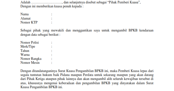 Contoh membuat surat Kuasa  Leon Pulsa Payment 