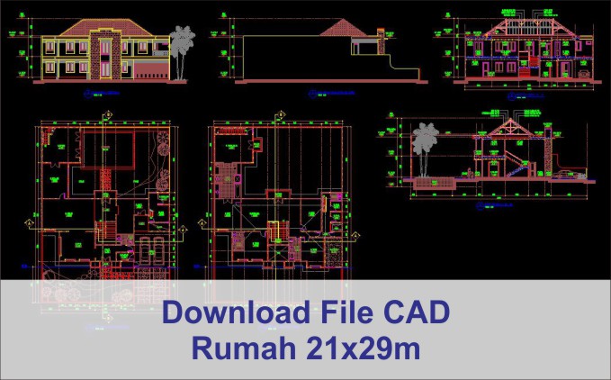 download rumah 21x29 File AutoCad