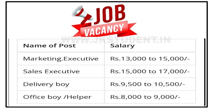 Private Jobs Recruitment In J&K For Various Posts Salary Upto 17000