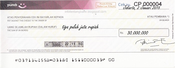 Contoh Cek Bank Bri Yang Asli - Contoh KR