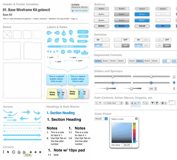 OmniGraffle Wireframe Stencils