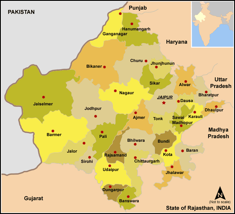 State Map of Rajasthan