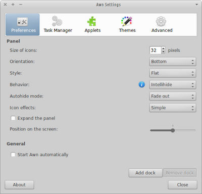 Customizing Awn Settings