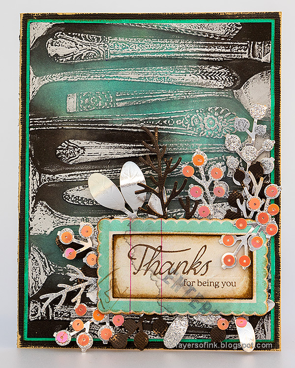 Layers of ink - Silverware Thank You Card Tutorial by Anna-Karin Evaldsson.