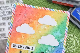 Sunny Studio Stamps: Rainbow Word Die Over The Rainbow Fluffy Clouds Frilly Frames Dies Everyday Card by Juliana Michaels