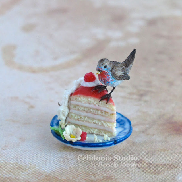 Uccellino Miniatura in Pasta Sintetica by Celidonia - Daniela Messina