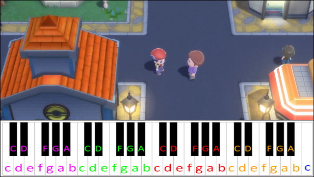 Jubilife City (Pokémon Diamond and Pearl) Piano / Keyboard Easy Letter Notes for Beginners