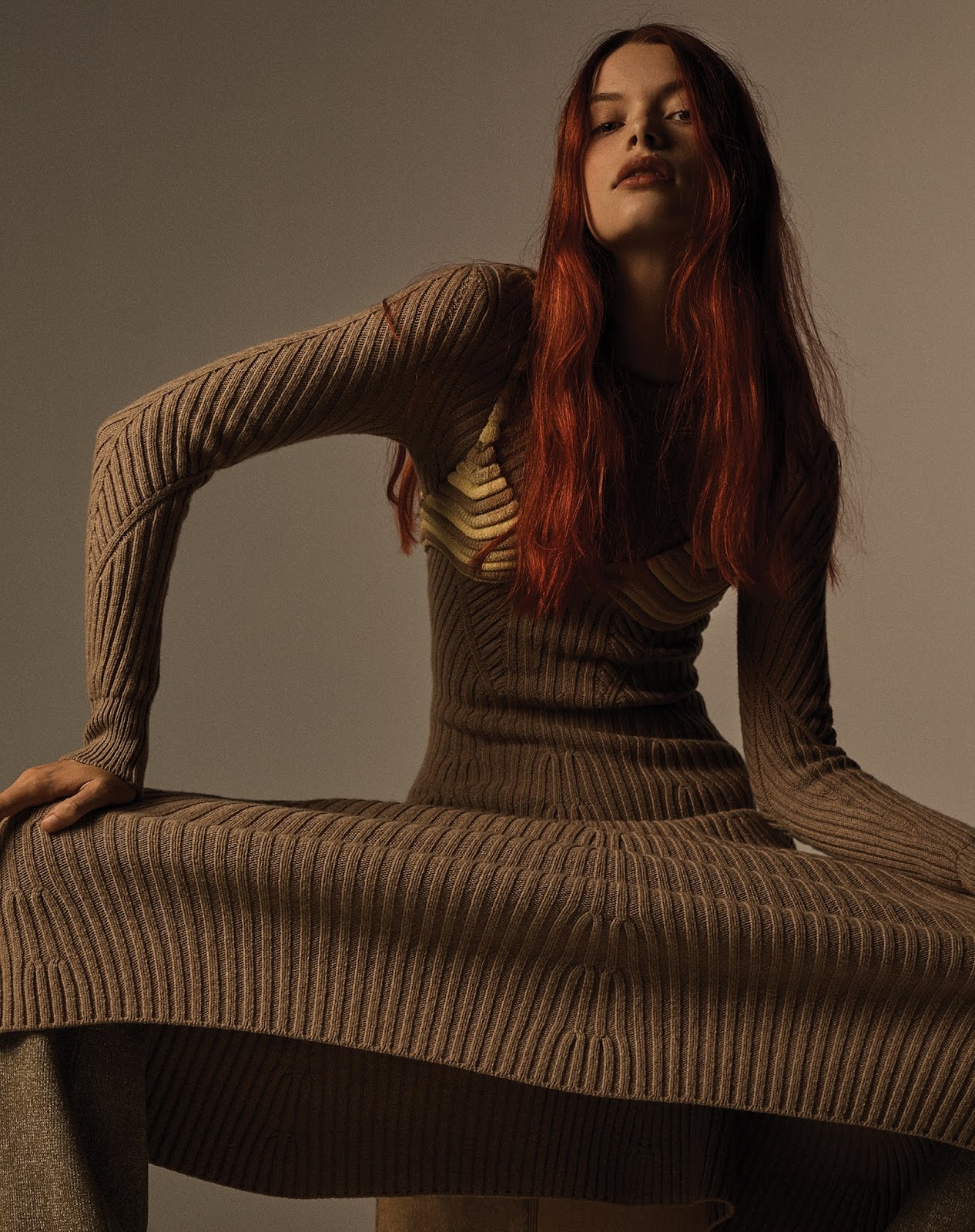 SMILE: 'Knits & Pieces' in WSJ. Magazine Fall 2021 by Josh Olins, Models: Miriam Sanchez, Awar Odhiang, Louise Robert, Laura Hagested