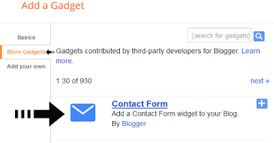 contact form widget