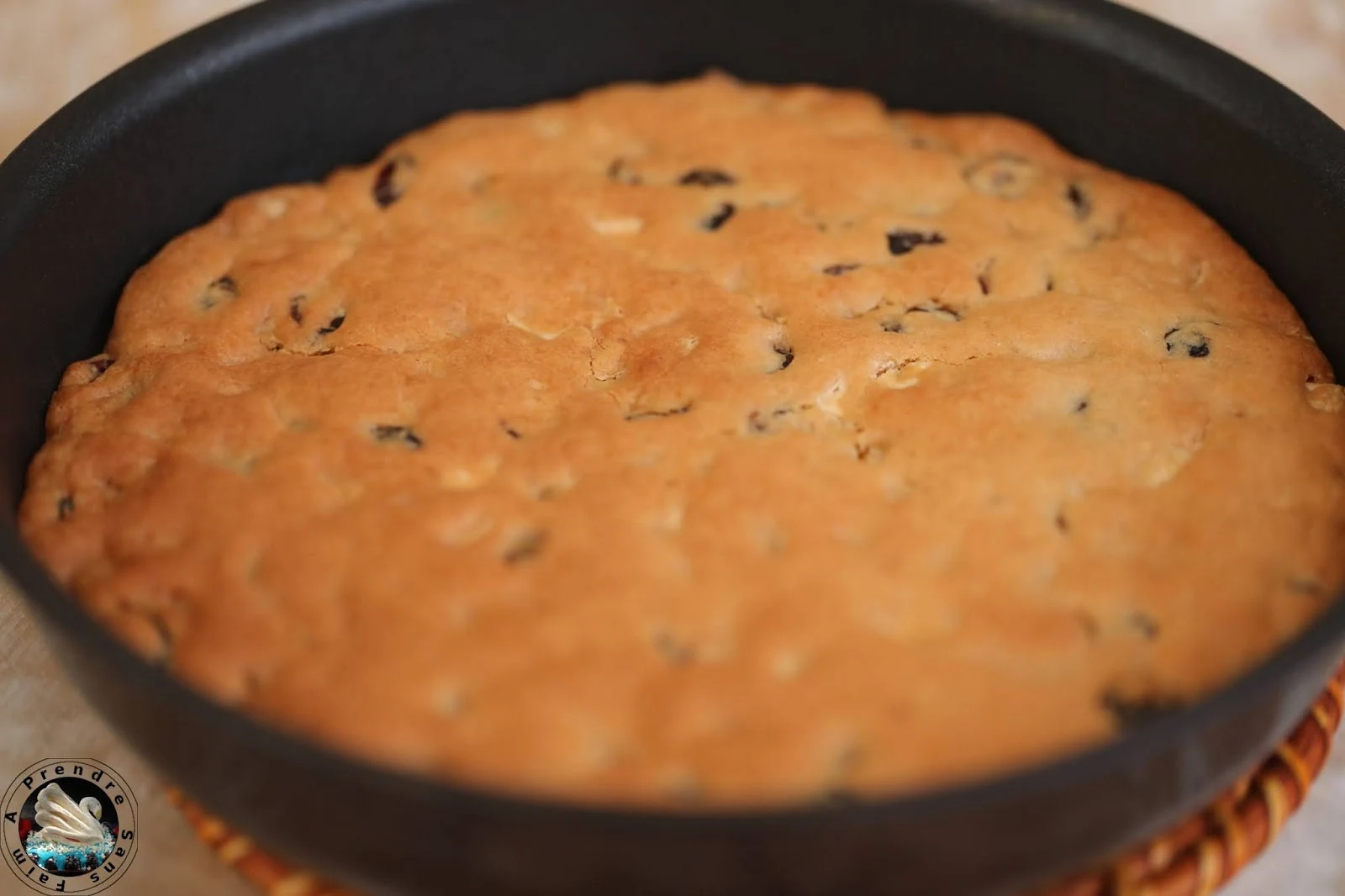 One pan cookie cranberries pépites de chocolat blanc