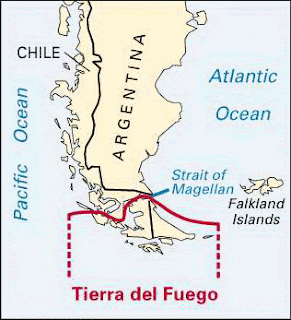 Map of Tierra del Fuego