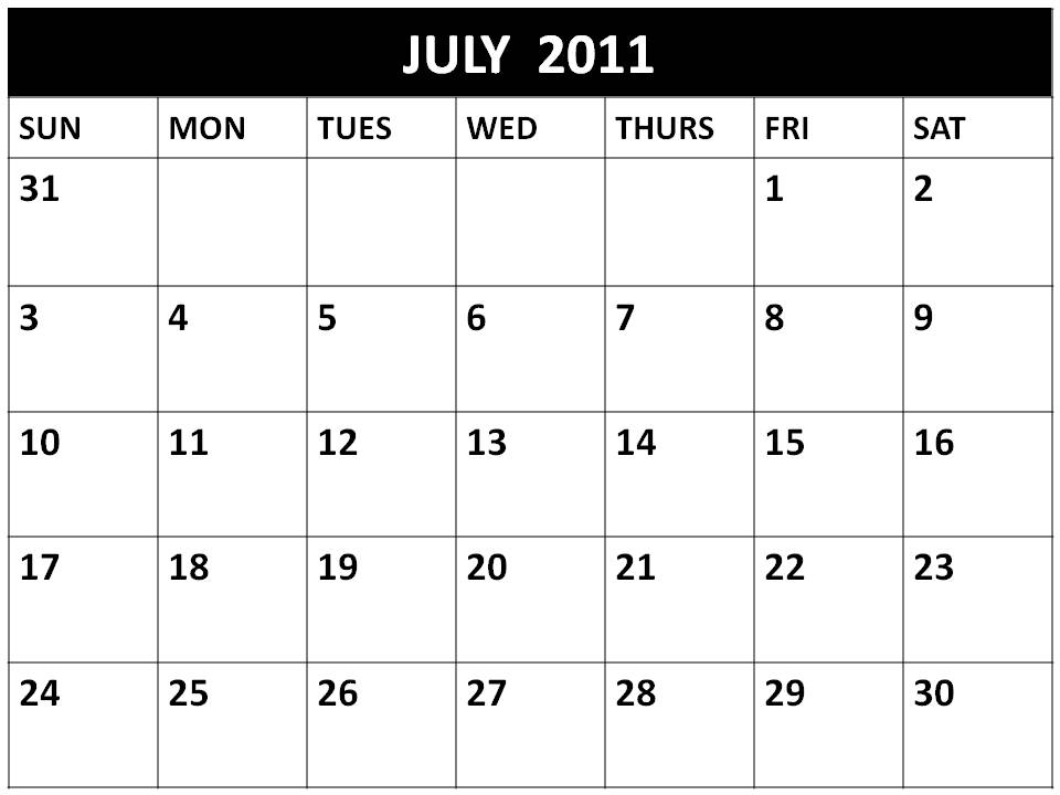 july calendar 2011 with holidays. to print July+2011+blank+