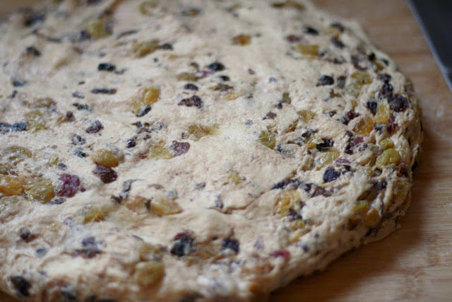 Irish Barmbrack dough ready to form into a ball