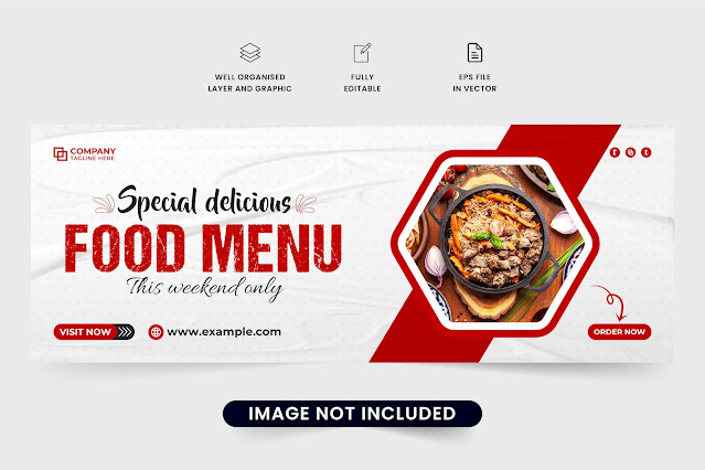 Culinary food menu web banner vector free download