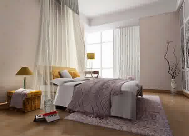Bedroom Interior Curtain Length