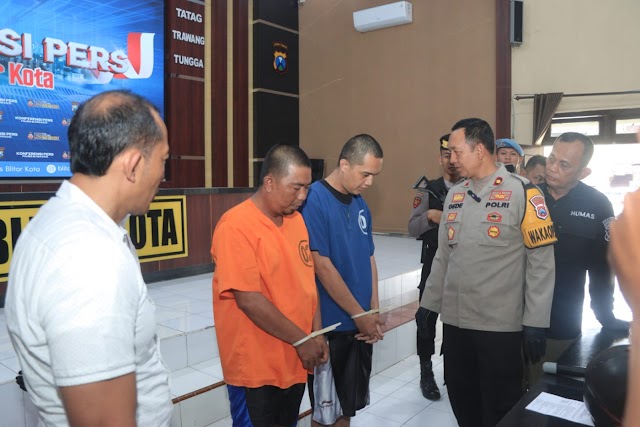Polres Blitar Kota Berhasil Amankan Pelaku Begal Dengan Modus Kempes Ban 