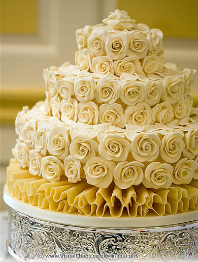 Rose Covered Chocolate Wedding Cake March 18 2011 by Admin