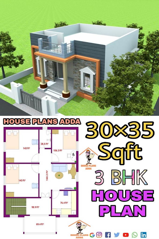 Low Budget House|One Storey House Design|3BHK East Face Ghar Ka Naksha