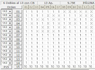 Quinielas reducidas al 13