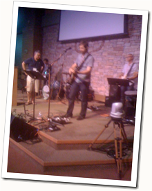 Scott Cunningham leads worship during the afterglow