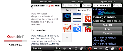 Opera mini 7.1.3 http perfil internet sin saldo - telcel