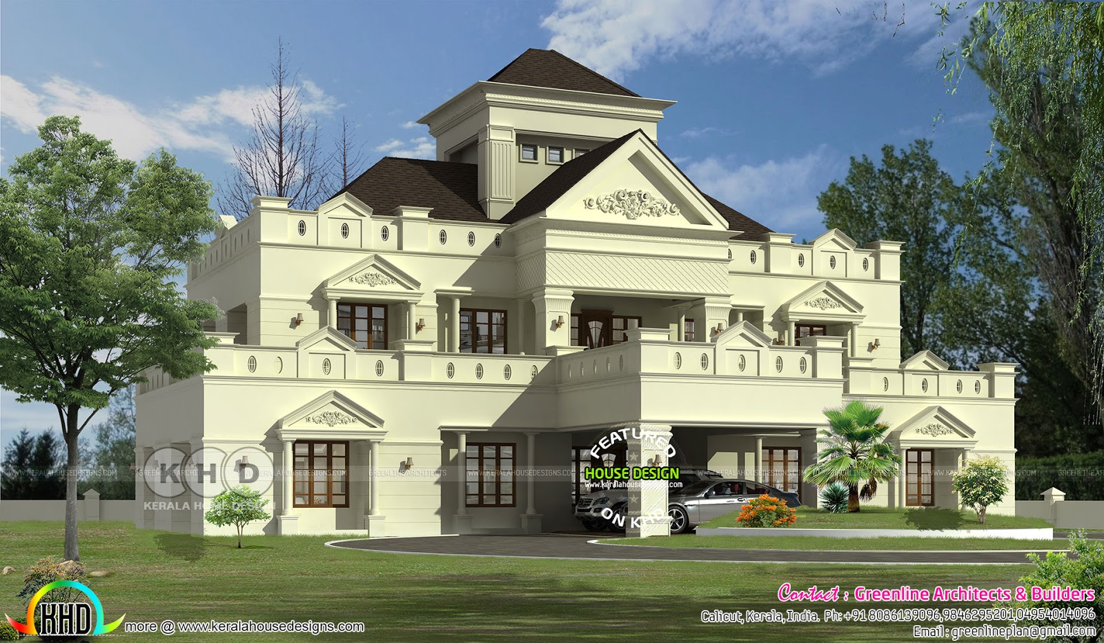  5  bedroom  luxury Colonial  home  plan  Kerala home  design 