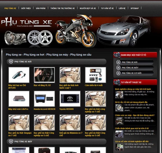 thiết kế website bán phụ tùng chuyên nghiệp