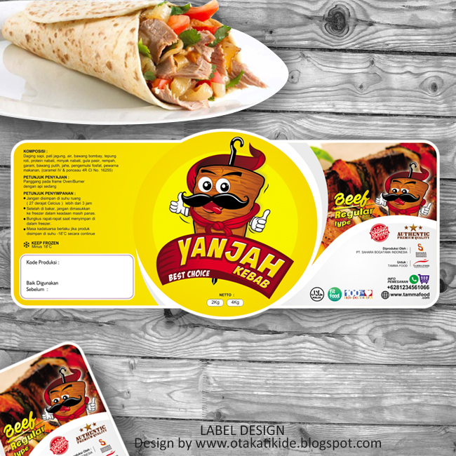 Label Regular Produk Kebab  Beef jasa desain  kemasan  produk 