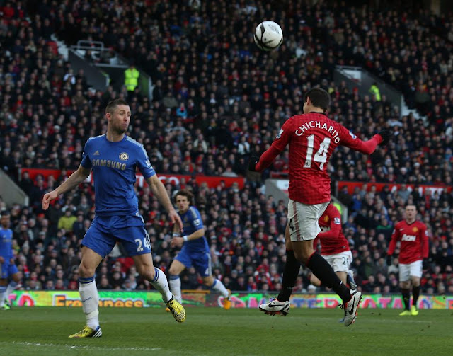 Chicharito scoring goal action