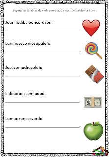 ejercicios separar palabras en frases pdf