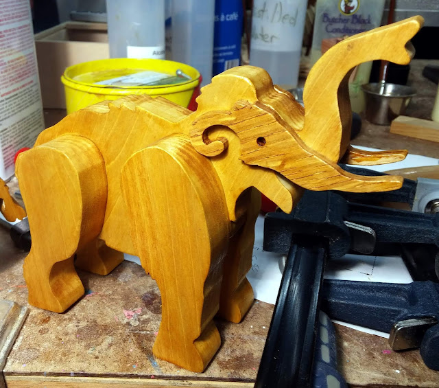 Handmade Wooden Toy Mammoth