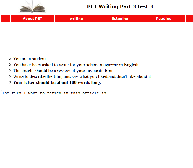 http://www.english-online.org.uk/petfolder/test3/petwrite3.php?name=PET%20Writing%20Part%203%20test%203