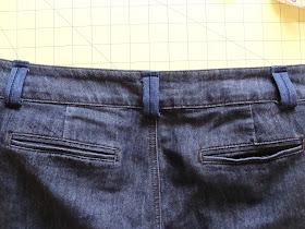 Tutorial on how to add belt loops to pants is complete. Finished DIY belt loops.