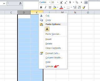 Kali ini saya akan share bagaimana cara praktis menampilkan baris atau kolom pada lembar ker Teknik menampilkan kembali baris atau kolom MS Excel yang hilang alasannya ialah disembunyikan