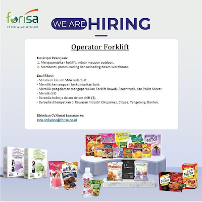 Lowongan Kerja - Job Vacancy : Forisa Nusapersada FMCG