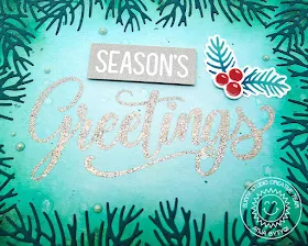 Sunny Studio Stamps: Season's Greetings Christmas Garland Frame Dies Holiday Card by Anja Bytyqi