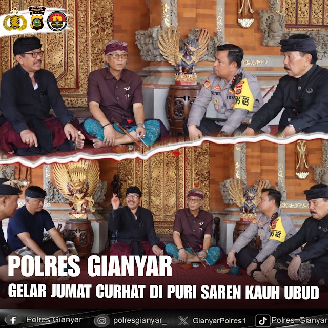 Orti Krama Dan Jumat Curhat Polres Gianyar di Puri Saren Kauh, Kel. Ubud, Kec. Ubud, Kab. Gianyar