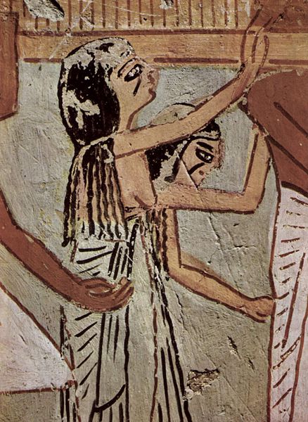 Grabkammer des Thotemhab, Leiter der Weberein unter Pharao Amun, Szene, Klagefrauen, Detail