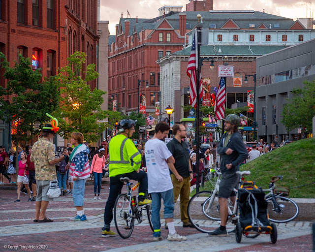 Portland, Maine USA photo by Corey Templeton. First Friday Art Walk in Monument Square.