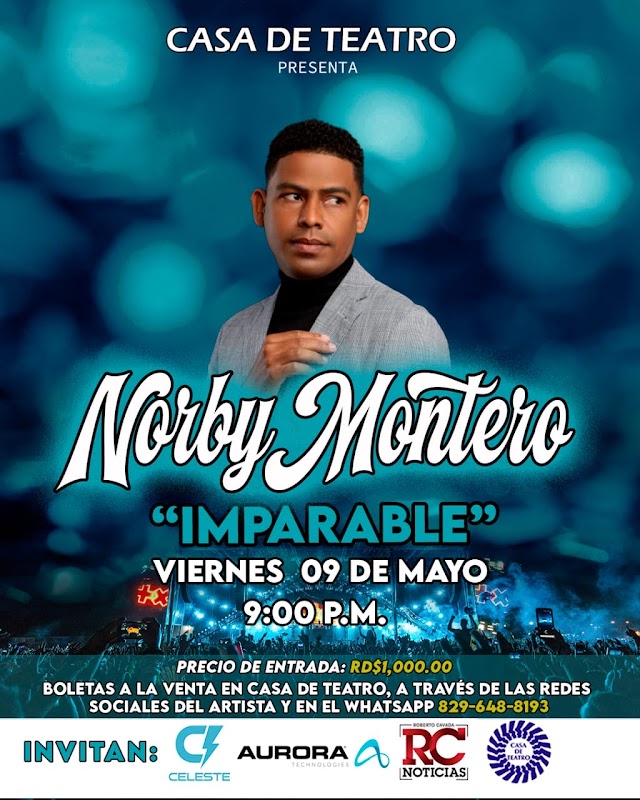 Norby Montero anuncia concierto "Imparable" en Casa de Teatro